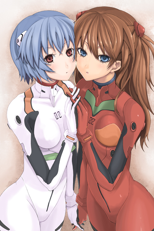 souryuu asuka langley and ayanami rei (neon genesis evangelion) drawn by tawara_hiryuu