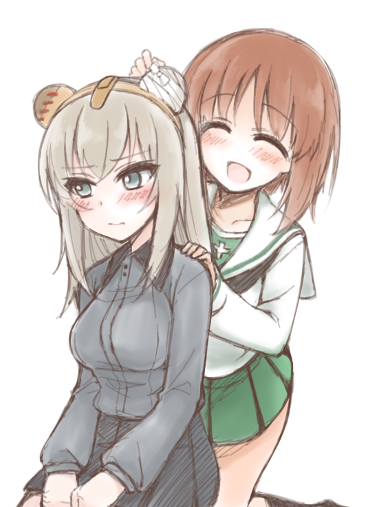 nishizumi miho and itsumi erika (girls und panzer) drawn by sou_(mgn)
