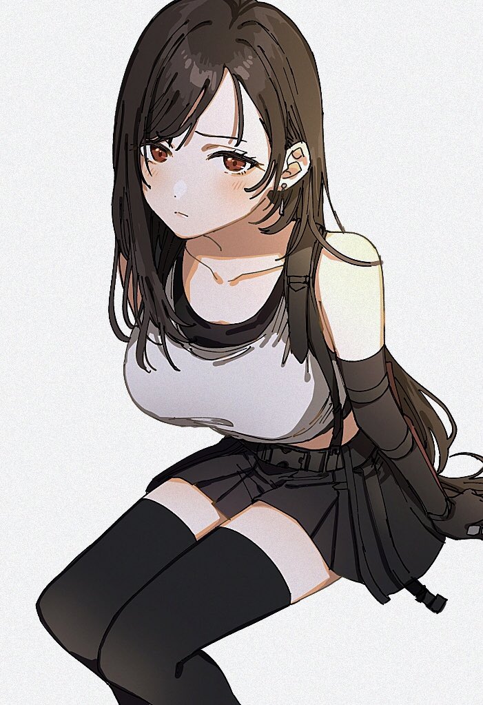 tifa lockhart (final fantasy and 2 more) drawn by iwawa