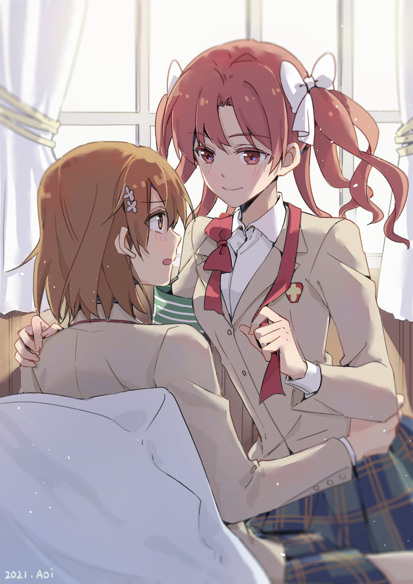 misaka mikoto and shirai kuroko (toaru majutsu no index and 1 more) drawn by huakuiliehuo