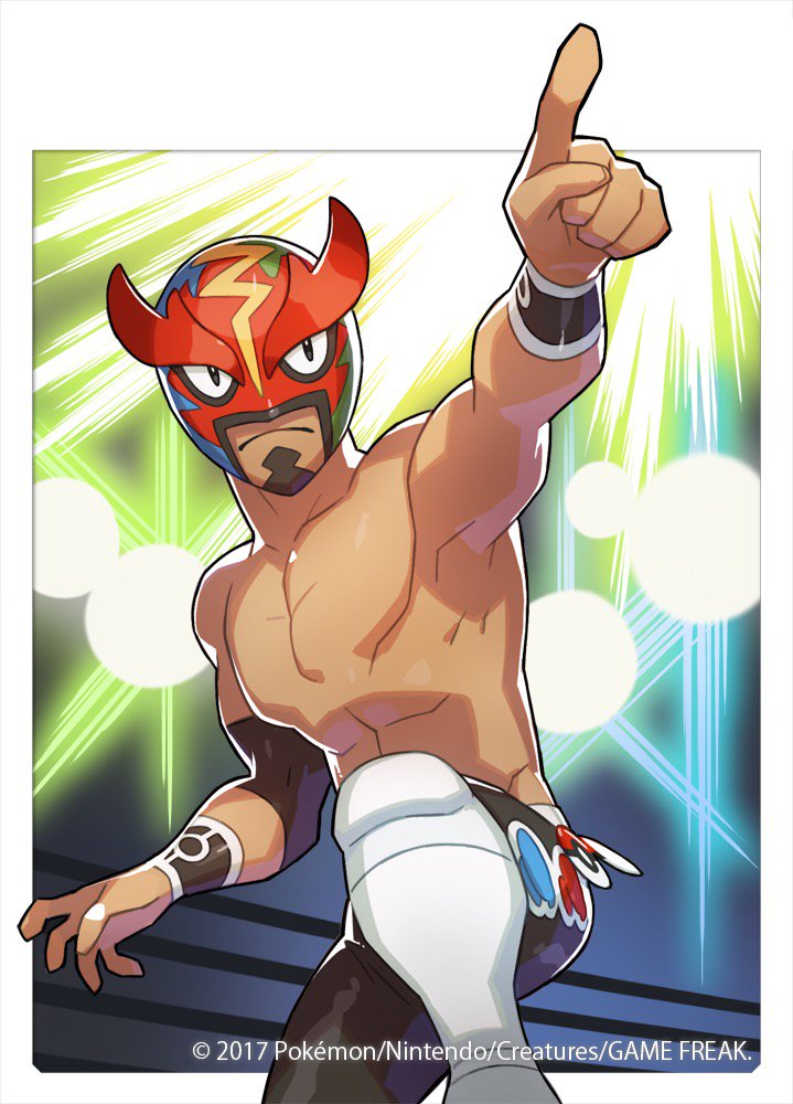 professor kukui and masked royal (pokemon and 2 more) drawn by saitou_naoki