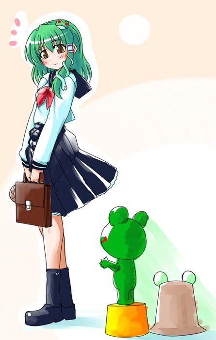 kochiya sanae and pyonta (touhou) drawn by hisame_genta