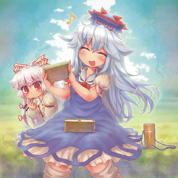 fujiwara no mokou and kamishirasawa keine (touhou) drawn by sankuma