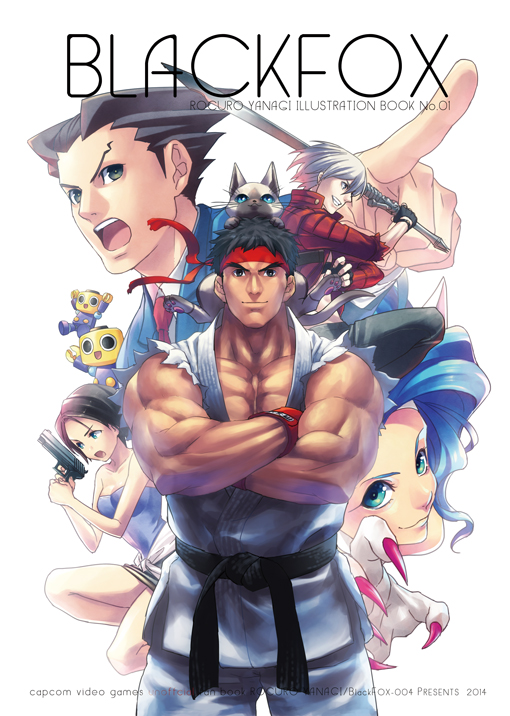 ryu, dante, felicia, jill valentine, phoenix wright, and 1 more (street fighter and 9 more) drawn by rokuro_(ryvius)