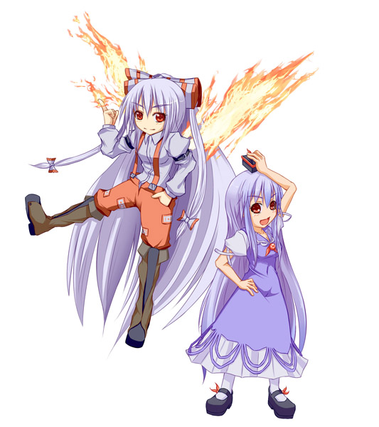 fujiwara no mokou and kamishirasawa keine (touhou) drawn by toshi88