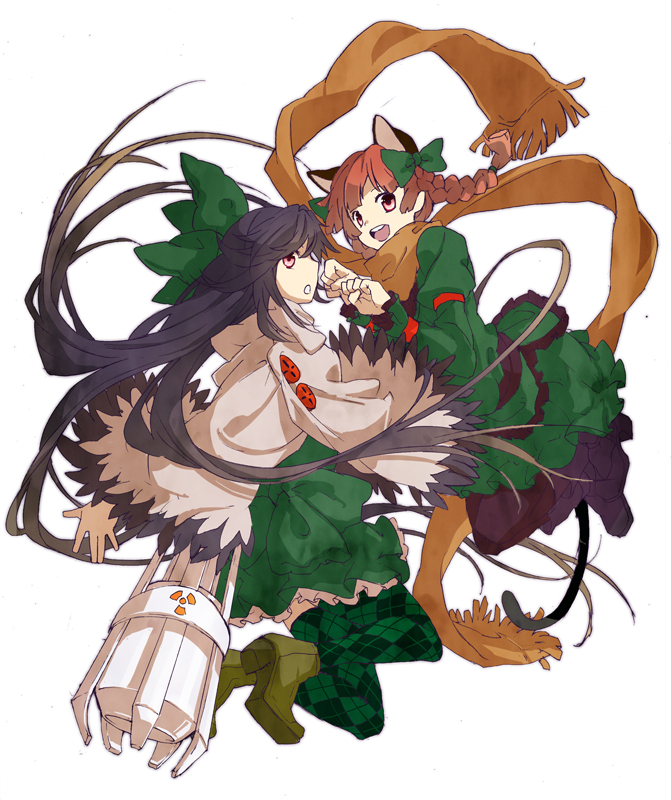 kaenbyou rin and reiuji utsuho (touhou) drawn by hirasaka_ine