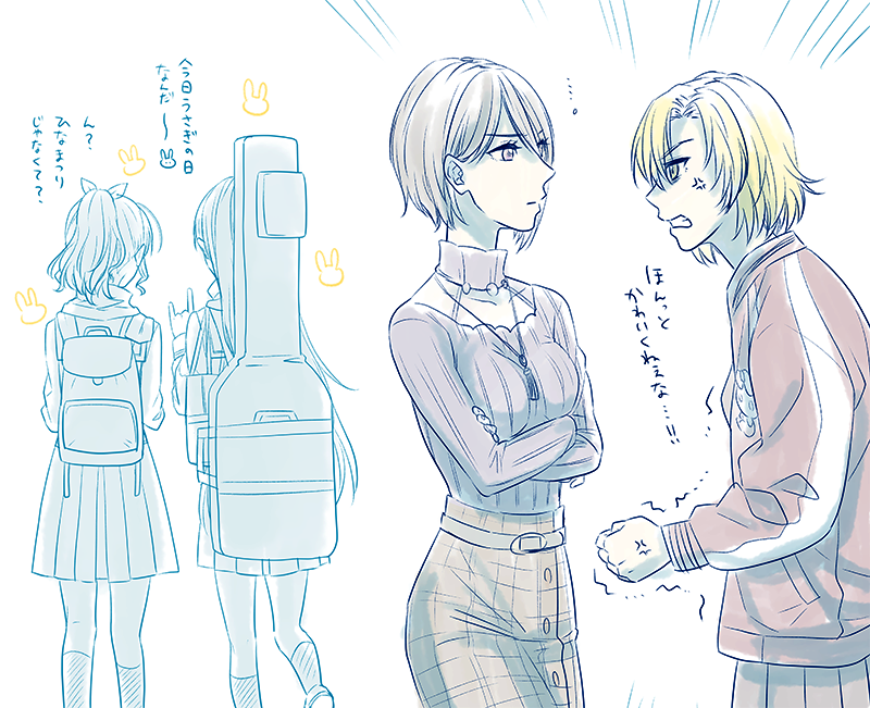 hanazono tae, yamabuki saya, yashio rui, and sato masuki (bang dream!) drawn by hachikai_hacchi