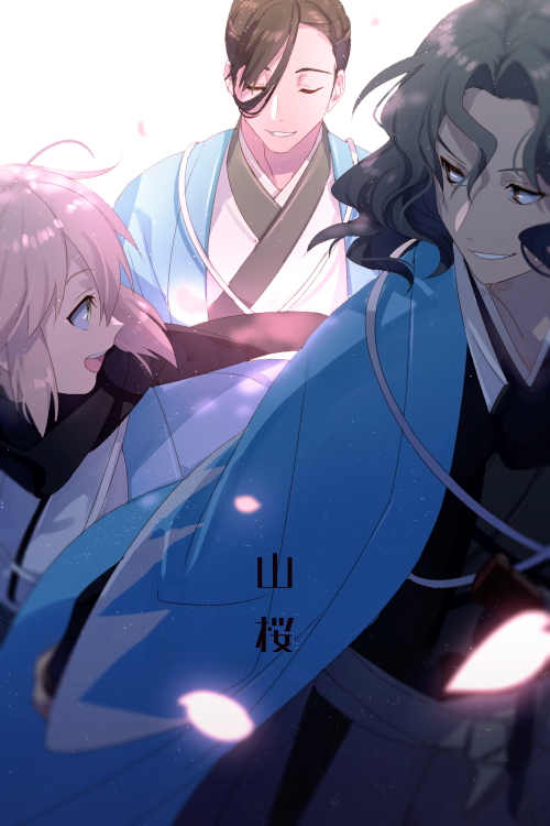 okita souji, saitou hajime, and yamanami keisuke (fate and 2 more) drawn by echo_(circa)