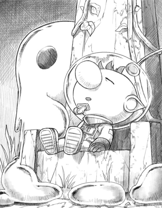 olimar and plasm wraith (pikmin) drawn by naru_(wish_field)