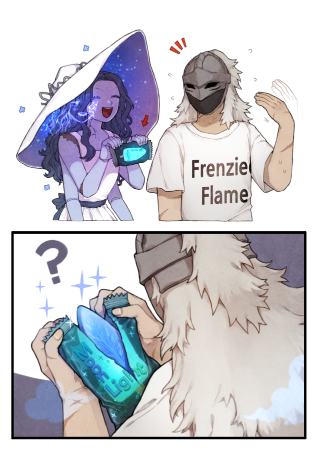ranni the witch, tarnished, and bloody wolf (elden ring) drawn by donar0217