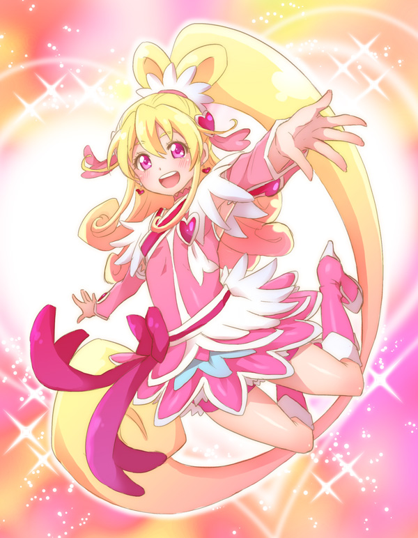 aida mana and cure heart (precure and 1 more) drawn by shakeko_(shake5)