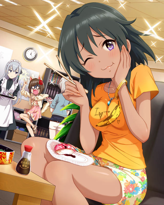 anastasia, maekawa miku, natalia, and takamine noa (idolmaster and 1 more)