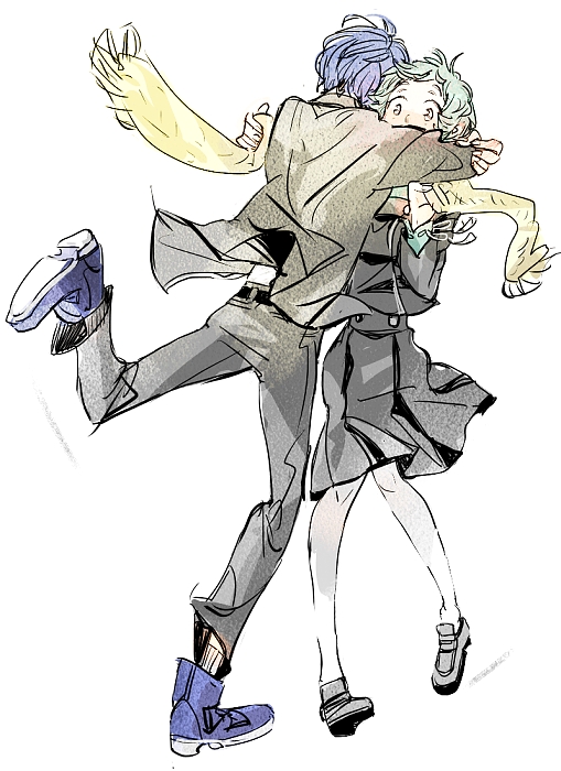 yuuki makoto and yamagishi fuuka (persona and 1 more) drawn by sutei_(giru)