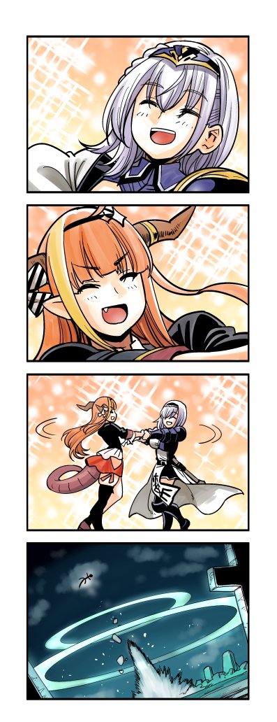 shirogane noel and kiryu coco (hololive) drawn by okayado