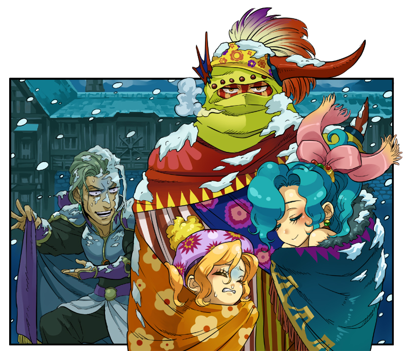 terra branford, relm arrowny, edgar roni figaro, and gogo (final fantasy and 1 more) drawn by mimonel