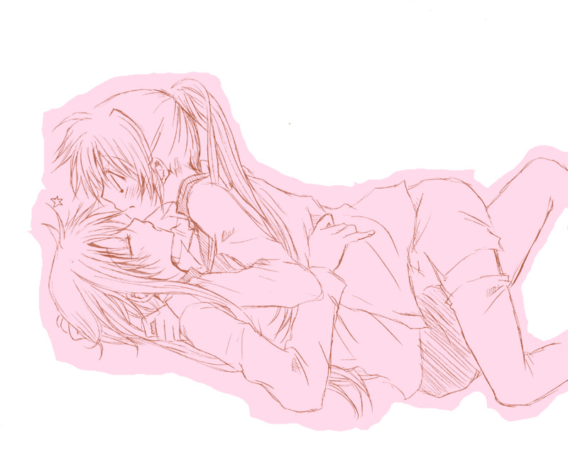 fate testarossa and takamachi nanoha (lyrical nanoha) drawn by aihara_(keitora)