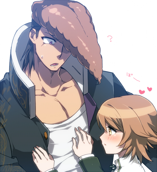 fujisaki chihiro and owada mondo (danganronpa and 1 more) drawn by ine_(eageru_you)