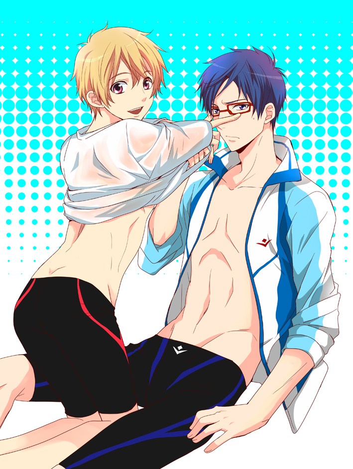 hazuki nagisa and ryuugazaki rei (free!) drawn by tsugumi_(usakazi)