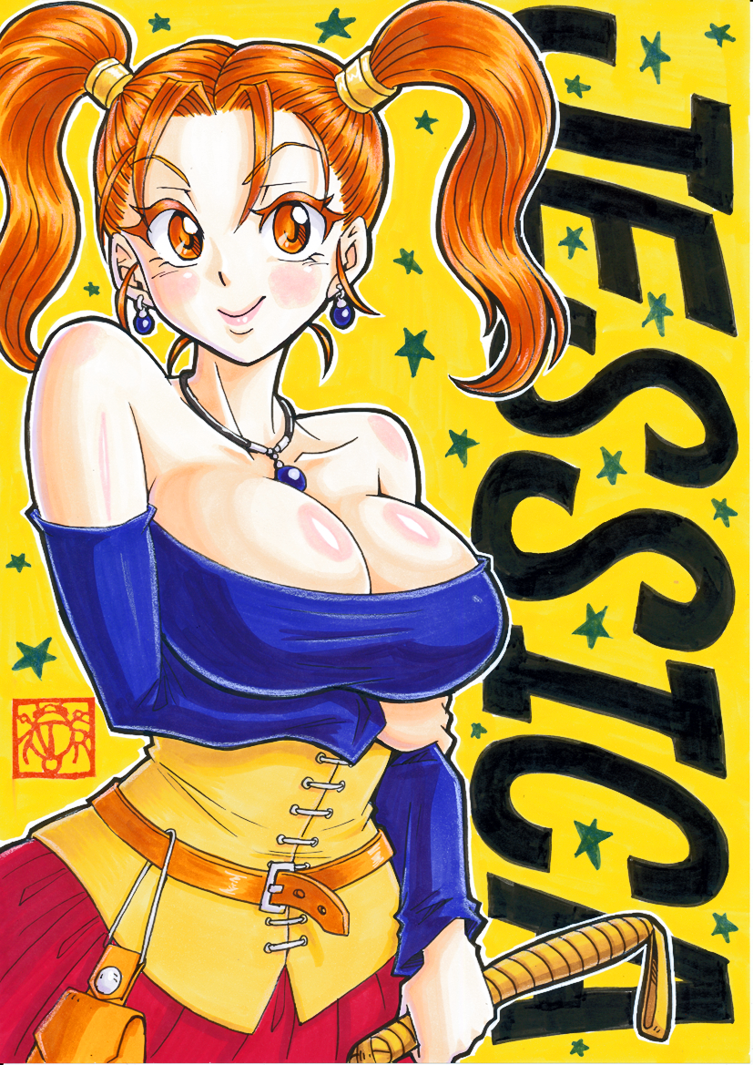 jessica albert (dragon quest and 1 more) drawn by gengoro_akemori
