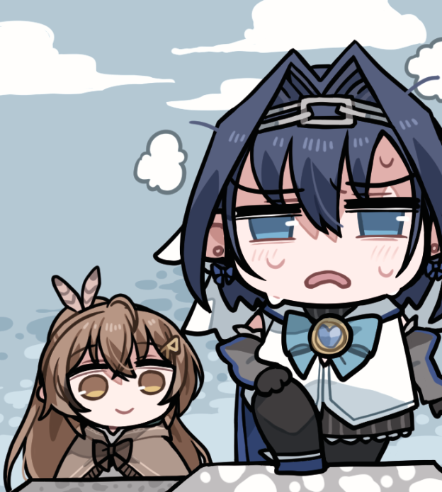 ouro kronii and nanashi mumei (hololive and 1 more) drawn by clipe