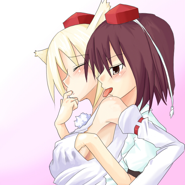 shameimaru aya and inubashiri momiji (touhou) drawn by kasuka