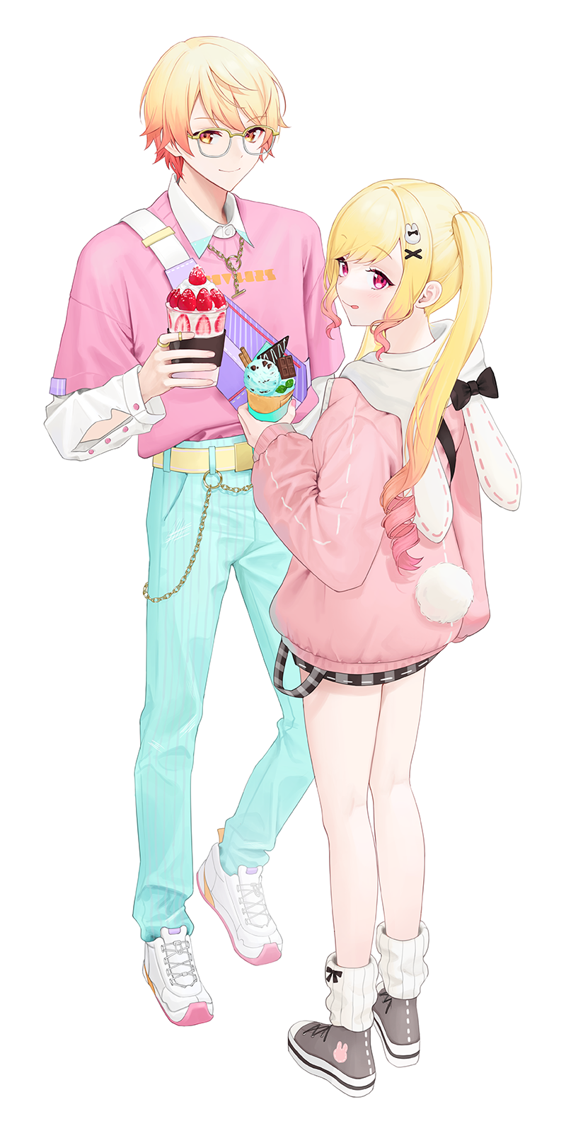 tenma tsukasa and tenma saki (project sekai) drawn by 2_(tsvf3235)