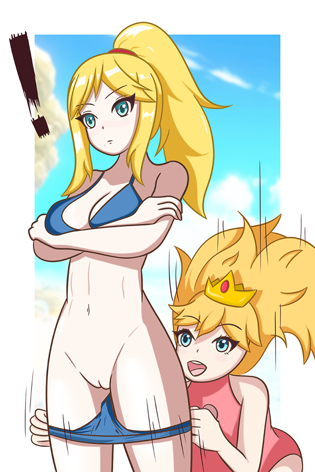 princess peach and samus aran (mario and 1 more)