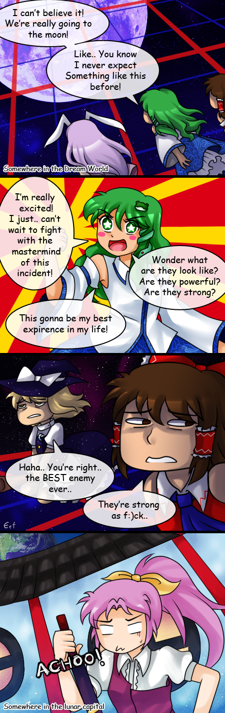 hakurei reimu, kirisame marisa, kochiya sanae, reisen udongein inaba, and watatsuki no yorihime (touhou and 1 more) drawn by aimturein