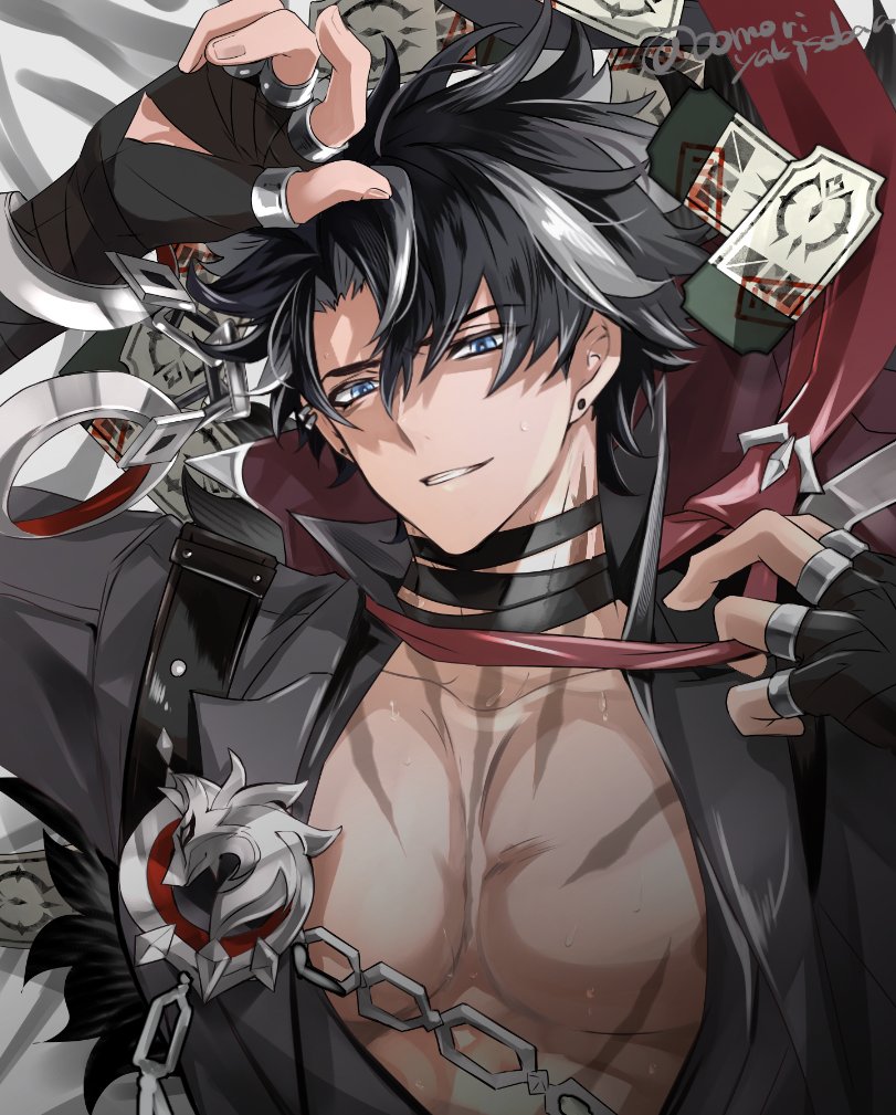 wriothesley (genshin impact) drawn by mori_morii