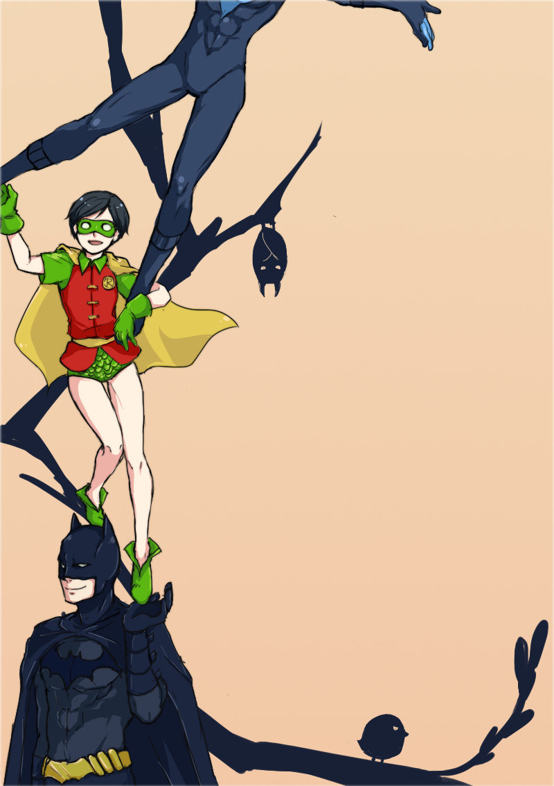 batman, robin, dick grayson, and nightwing (dc comics and 1 more) drawn by phenan