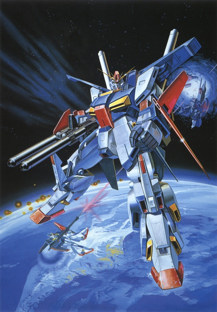 zeta gundam, zz gundam, full armor zz gundam, and gaza-d (gundam and 1 more) drawn by ueda_shin