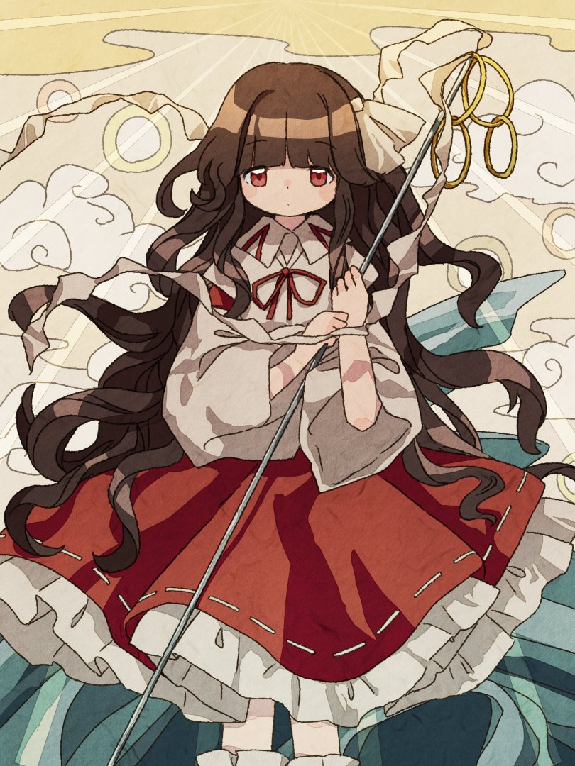 girl who trained on mt. haku (touhou and 1 more) drawn by retrochaossan