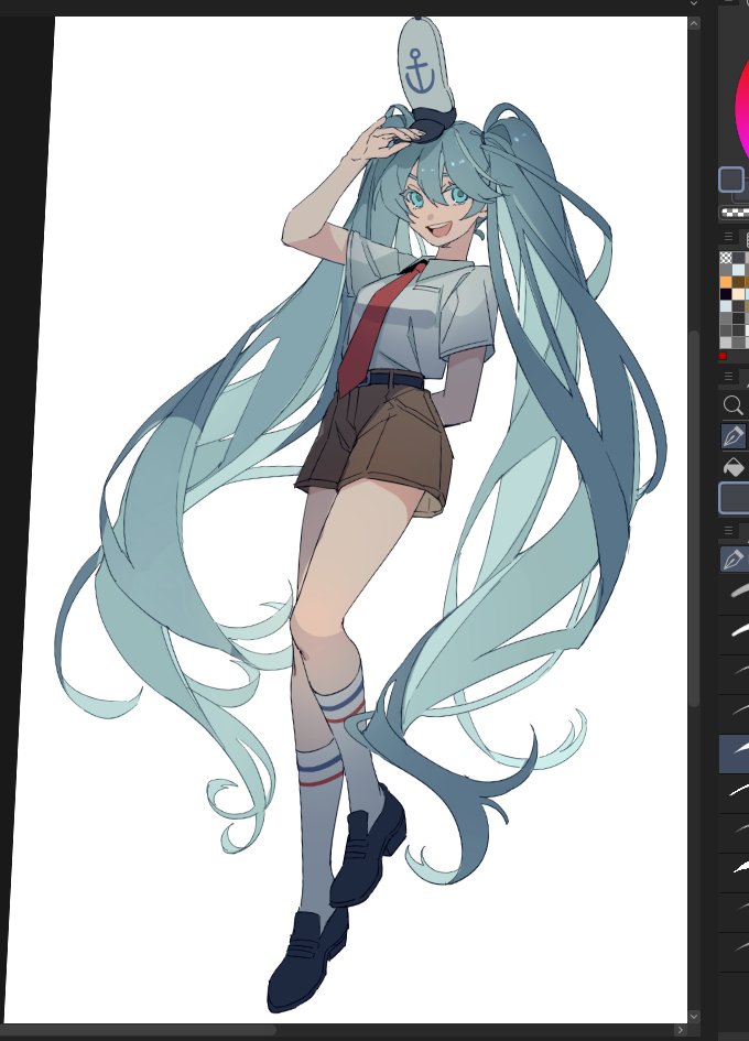 hatsune miku and spongebob squarepants (vocaloid) drawn by kkaags