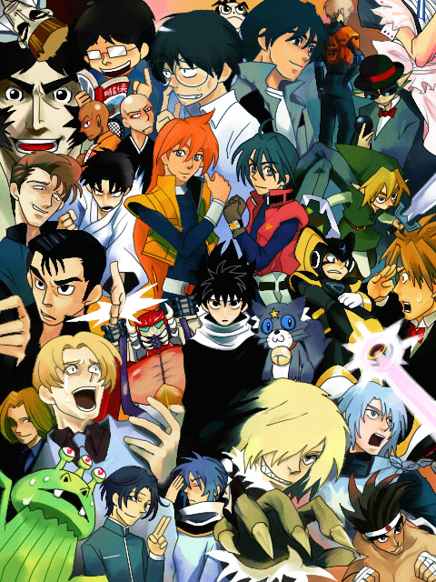 link, viral, hiei, bass, madarame harunobu, and 13 more (gundam and 22 more) drawn by sirocco