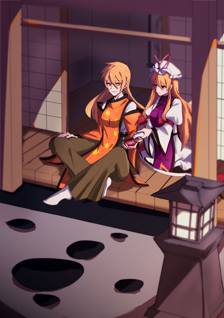 yakumo yukari and matara okina (touhou) drawn by arong
