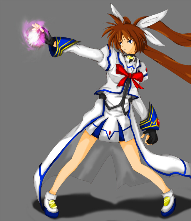 takamachi nanoha (lyrical nanoha and 1 more) drawn by shu