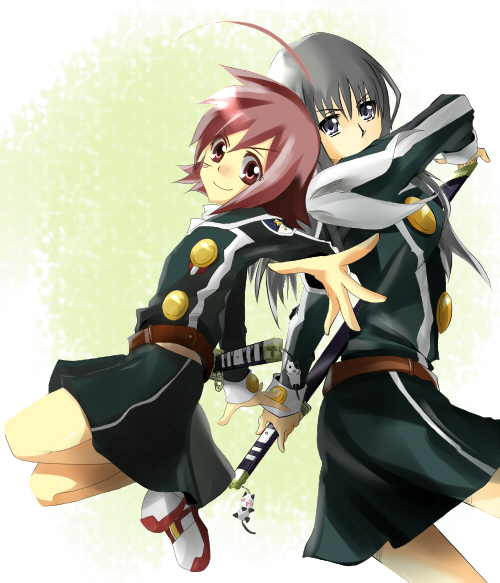 kuga jun and kurogane hayate (hayate x blade) drawn by shiina_(kinr2295)