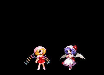 remilia scarlet, flandre scarlet, patchouli knowledge, and dual head mokele-mbembe (touhou and 3 more)