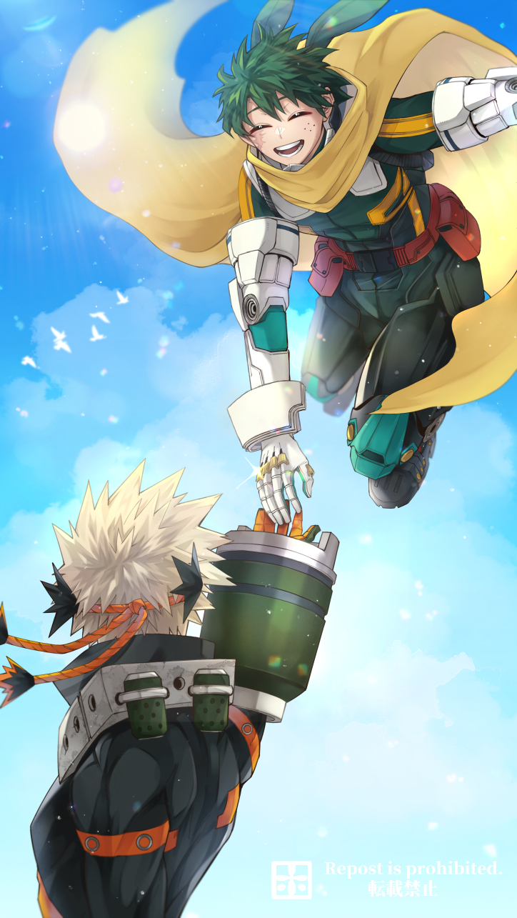 midoriya izuku and bakugou katsuki (boku no hero academia) drawn by ho_(dotto615)