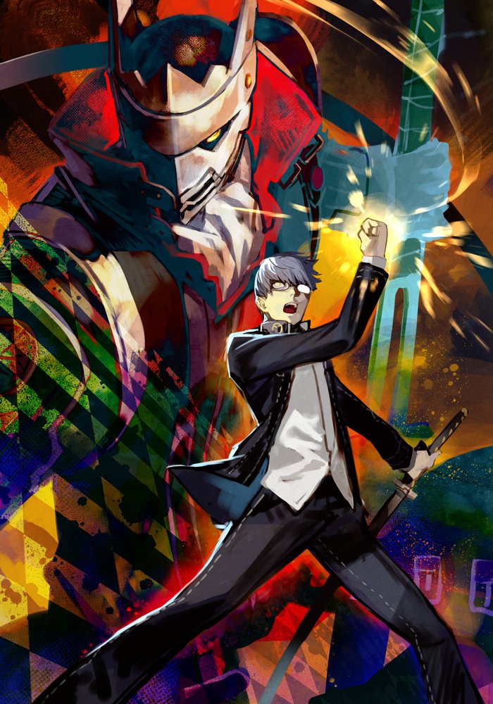 narukami yu and izanagi (persona and 1 more) drawn by hungry_clicker