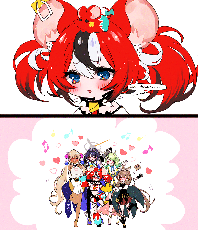 ouro kronii, nanashi mumei, hakos baelz, ceres fauna, tsukumo sana, and 2 more (hololive and 1 more) drawn by mamaloni