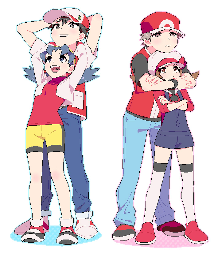 red, lyra, and kris (pokemon and 4 more) drawn by pumpkinpan