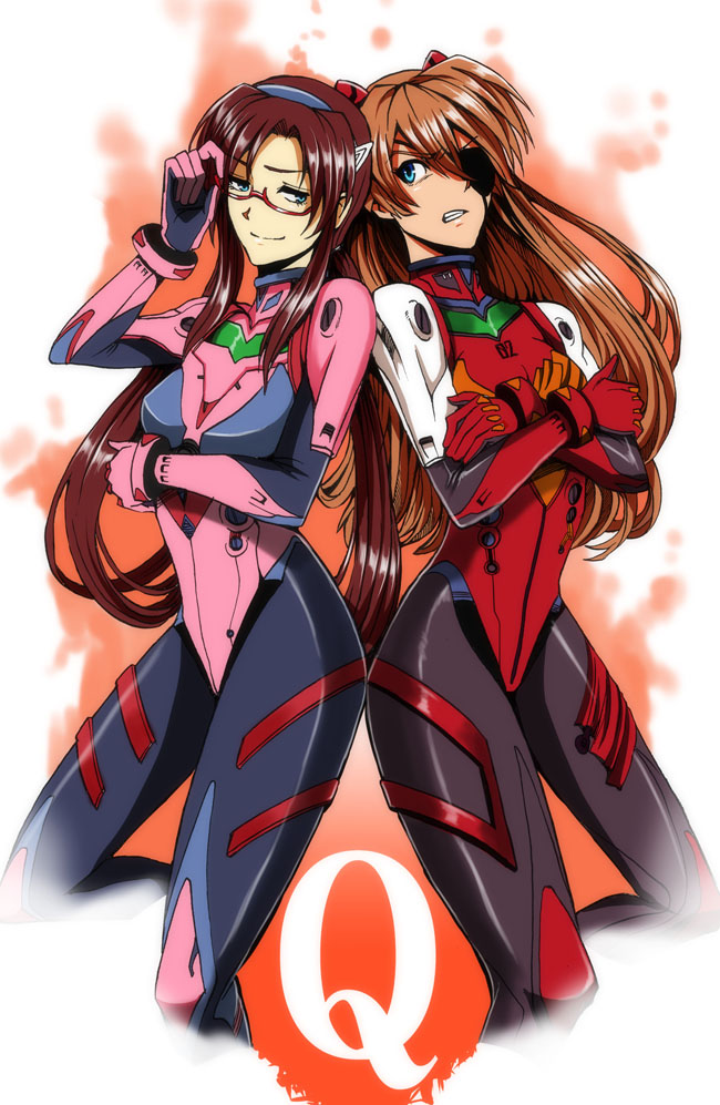 souryuu asuka langley and makinami mari illustrious (neon genesis evangelion and 2 more) drawn by inu_(marukome)
