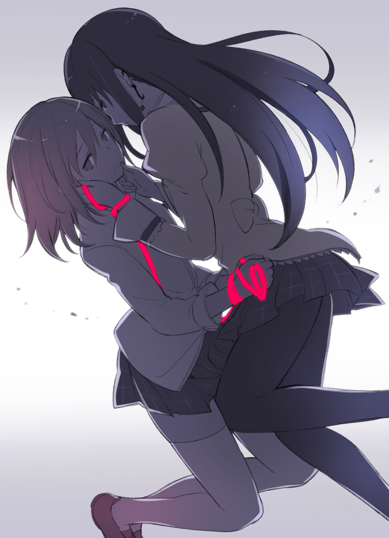 akemi homura and kaname madoka (mahou shoujo madoka magica and 1 more) drawn by kamekoya_sato
