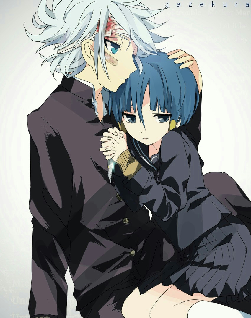suzuno fuusuke and kurakake clara (inazuma eleven) drawn by yoyoyotto
