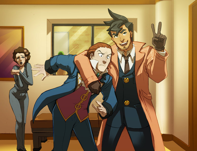 manfred von karma, damon gant, and wendy oldbag (ace attorney and 1 more) drawn by crispy-gypsy
