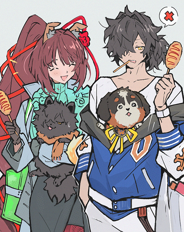 okada izou, sousuke, and kyokutei bakin (fate and 1 more) drawn by honi_(ohohoni)