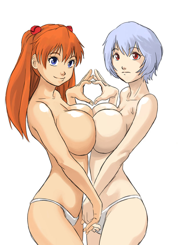 souryuu asuka langley and ayanami rei (neon genesis evangelion) drawn by drawfag