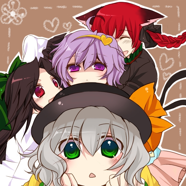 komeiji koishi, komeiji satori, kaenbyou rin, and reiuji utsuho (touhou) drawn by n-mix