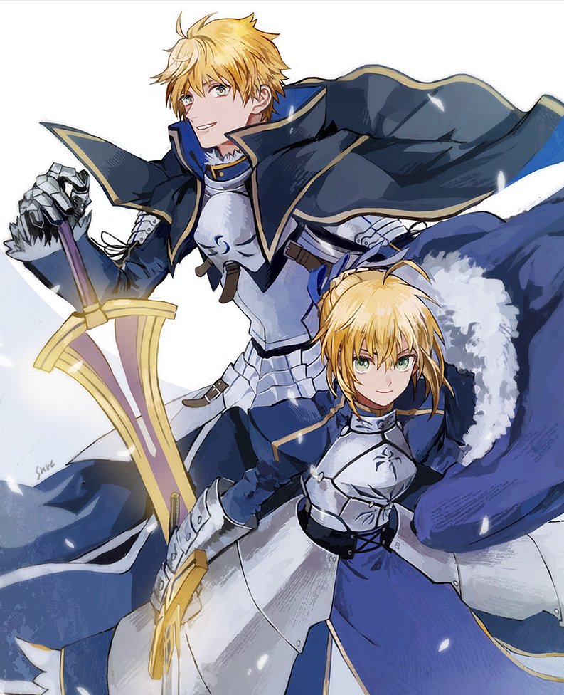 artoria pendragon, saber, and arthur pendragon (fate and 3 more) drawn by conohi_(snvcenni)